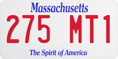 MA license plate 275MT1