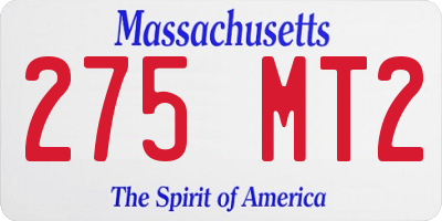 MA license plate 275MT2