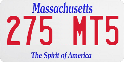 MA license plate 275MT5