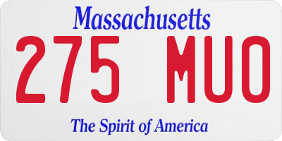 MA license plate 275MU0