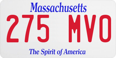 MA license plate 275MV0