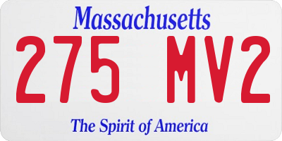 MA license plate 275MV2