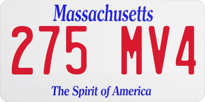 MA license plate 275MV4