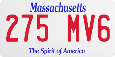 MA license plate 275MV6