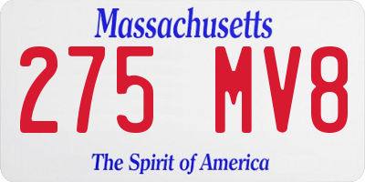 MA license plate 275MV8