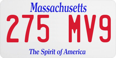 MA license plate 275MV9