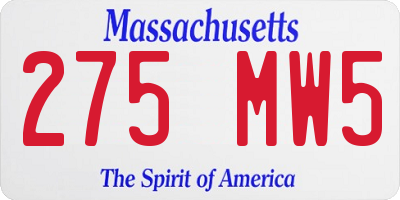 MA license plate 275MW5