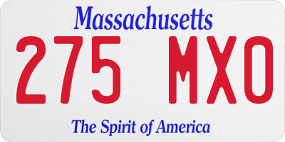 MA license plate 275MX0