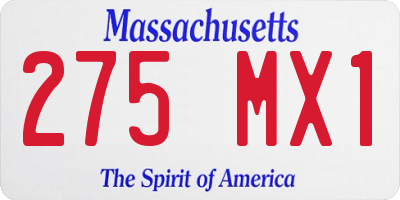 MA license plate 275MX1