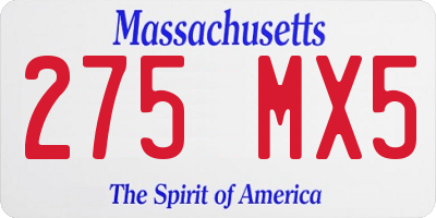 MA license plate 275MX5