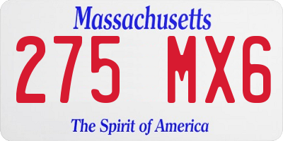 MA license plate 275MX6