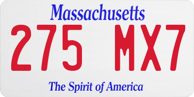 MA license plate 275MX7