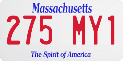 MA license plate 275MY1