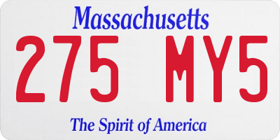 MA license plate 275MY5
