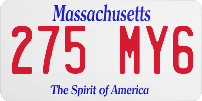 MA license plate 275MY6