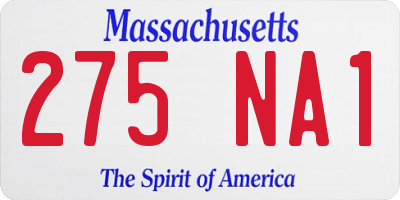 MA license plate 275NA1