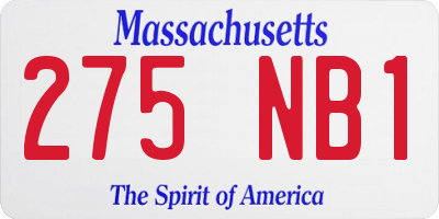 MA license plate 275NB1