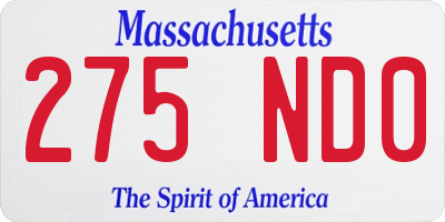 MA license plate 275ND0