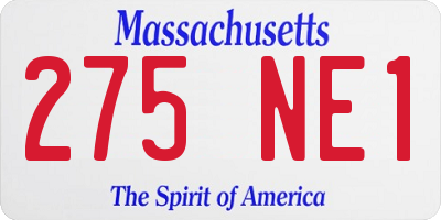 MA license plate 275NE1