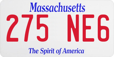 MA license plate 275NE6