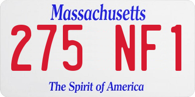 MA license plate 275NF1