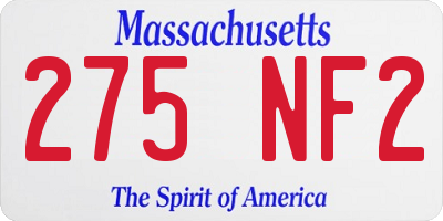 MA license plate 275NF2