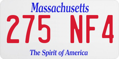 MA license plate 275NF4