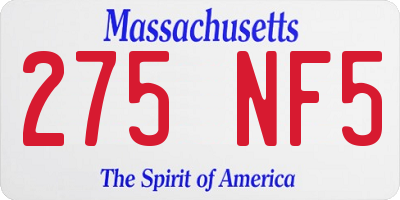 MA license plate 275NF5
