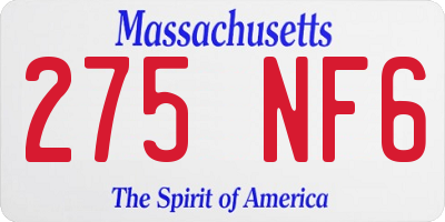 MA license plate 275NF6