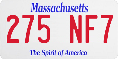 MA license plate 275NF7
