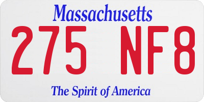 MA license plate 275NF8