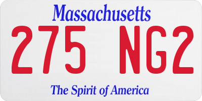 MA license plate 275NG2