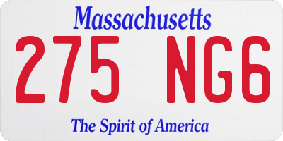 MA license plate 275NG6