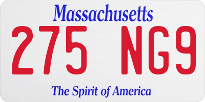 MA license plate 275NG9