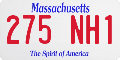 MA license plate 275NH1