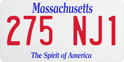 MA license plate 275NJ1