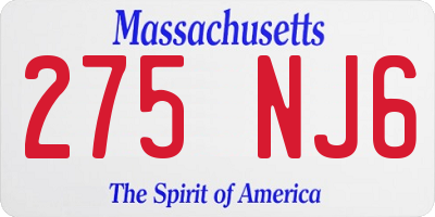 MA license plate 275NJ6