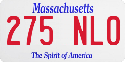 MA license plate 275NL0