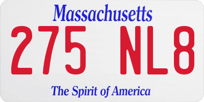 MA license plate 275NL8