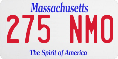 MA license plate 275NM0