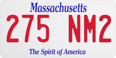 MA license plate 275NM2