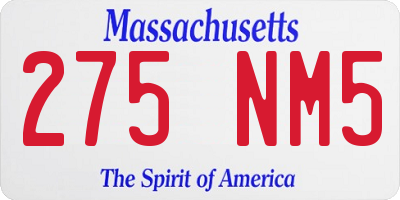 MA license plate 275NM5