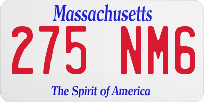 MA license plate 275NM6