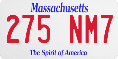 MA license plate 275NM7