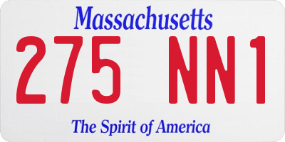 MA license plate 275NN1