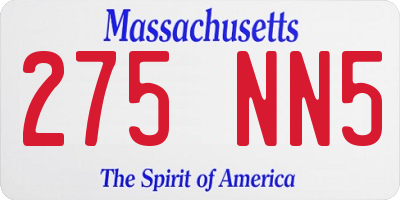 MA license plate 275NN5