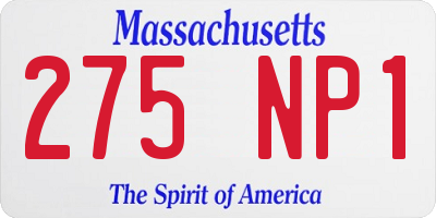 MA license plate 275NP1