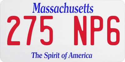 MA license plate 275NP6