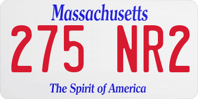 MA license plate 275NR2