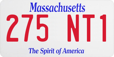 MA license plate 275NT1
